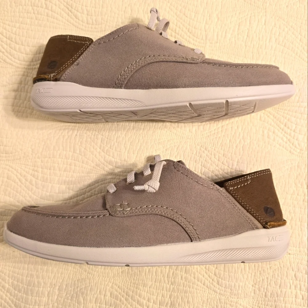 NIB Clarks Men's Gray Gorwin Lace Casual Shoes